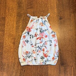 Joie Floral Halter Top - White and Red